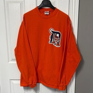 Hanes Detroit Tigers Orange Tee with long sleeves